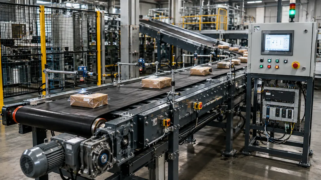 Conveyor otomatis dengan sensor dan sistem kontrol
