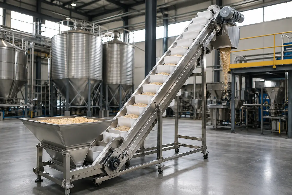 bucket conveyor dan bucket elevator untuk pemindahan material