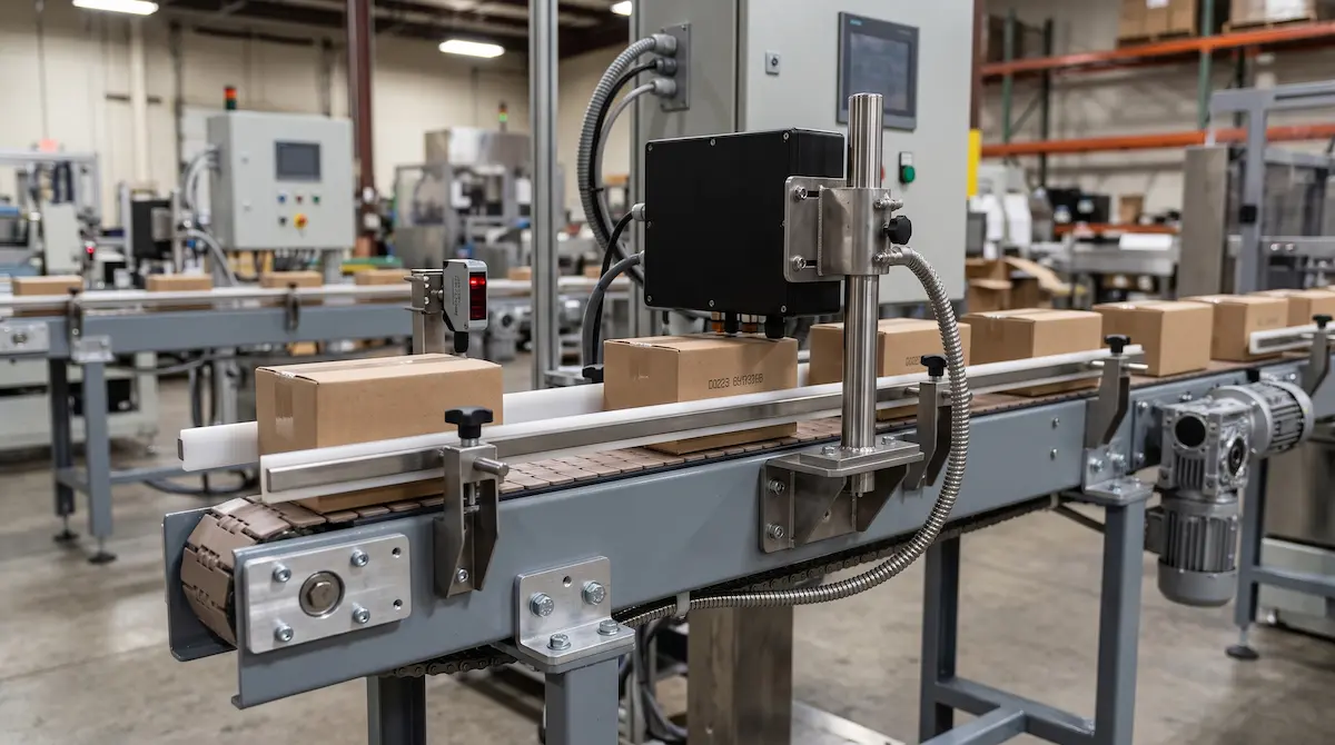 Conveyor pada alur produksi dengan sensor