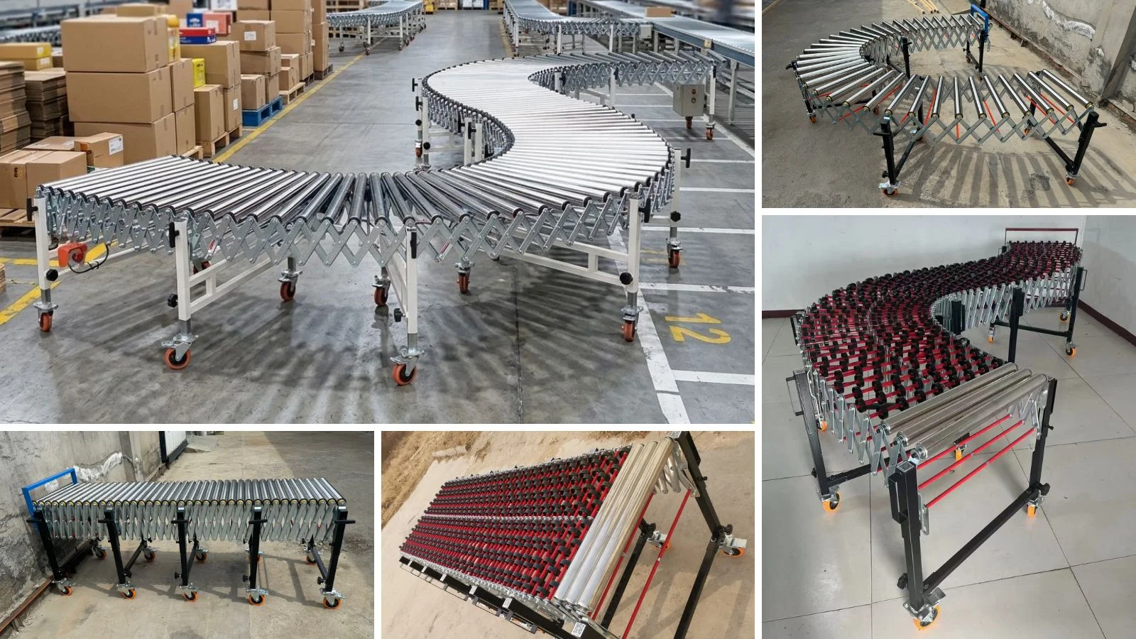 conveyor lipat fleksibel dengan roller conveyor