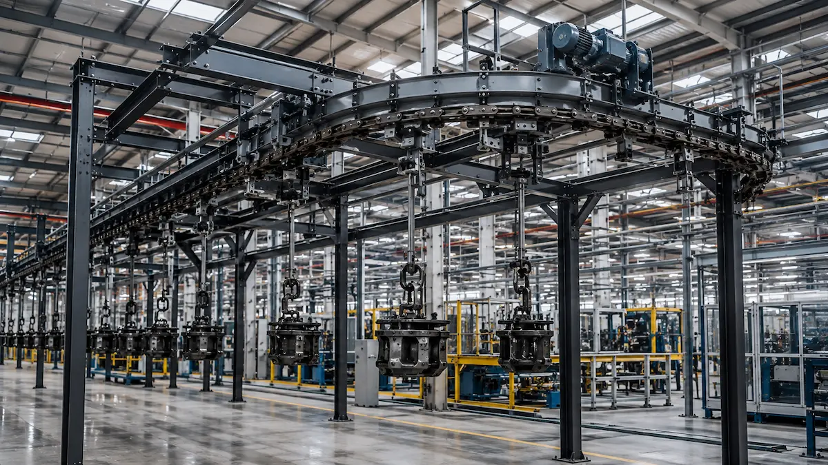 Overhead chain conveyor untuk material handling